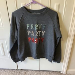 Marc New York Party Party Party Sweatshirt, Women’s Size Large, Dark Grey